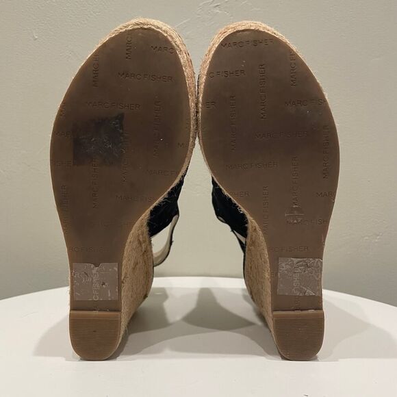 Marc Fisher Harlea Wedge Sandal Black - Size: 6.5 - Picture 8 of 10